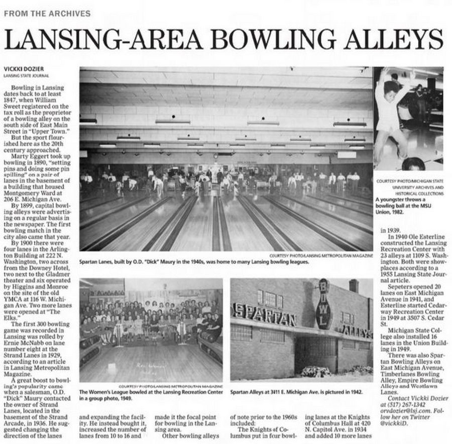 Lansing Recreation Center - Oct 9 2016 History Of Lansing Bowling Lanes (newer photo)